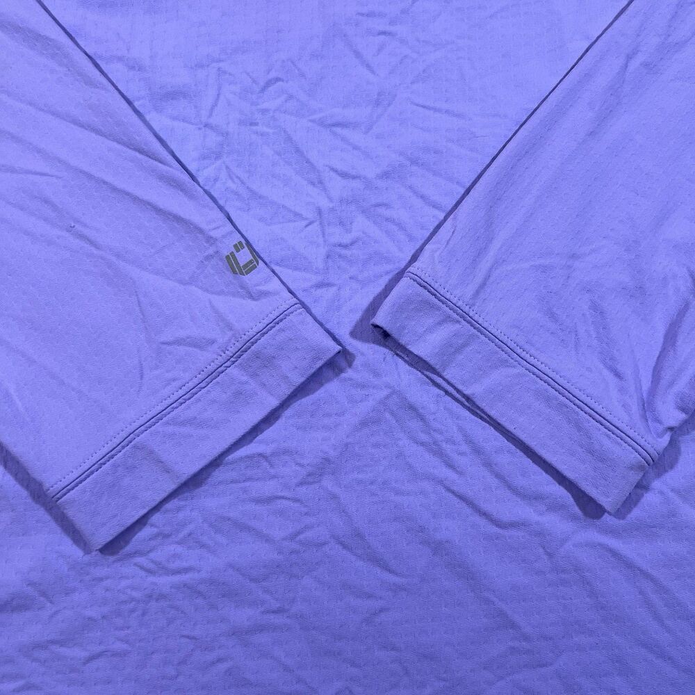 IBKUL Long Sleeve Purple Henley UPF 50 Quick Dry Tennis Golf Shirt Men's XXL - Picture 4 of 8